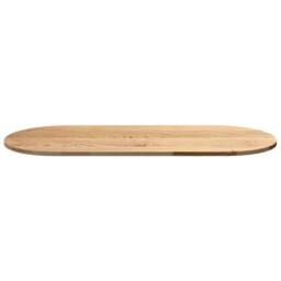 Berkfield Home Table Top 140x60x2 cm Solid Wood Oak Oval in Light Brown - Size: 140 x 60 x 2 cm - thumbnail 5