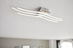 Loops 2 PACK Wall Flush Ceiling Light Colour Chrome Shade White Plastic LED 26W Incl - thumbnail 3