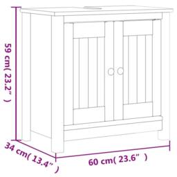 Berkfield Home Beautiful 2 Piece Bathroom Furniture Set BERG White Solid Wood Pine - thumbnail 7