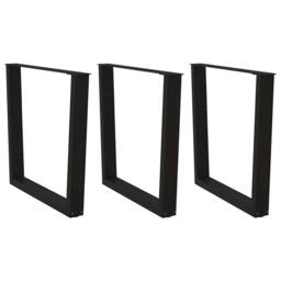 Berkfield Home Modern Dining Table Legs V-Shape 3 pcs Black 90x(72-73.3) cm Steel - thumbnail 2