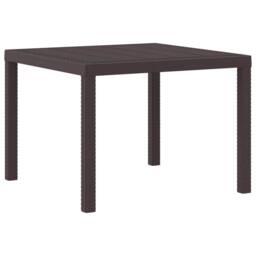 Berkfield Home Garden Dining Set Set of 3 Dark Brown Polypropylene Resin - thumbnail 4