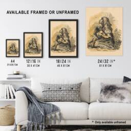 Artery8 Gypsy & Lark Watercolour Kubincan Framed Wall Art Print in Beige - Size: A4 - thumbnail 3