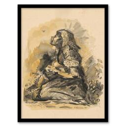 Artery8 Gypsy & Lark Watercolour Kubincan Framed Wall Art Print in Beige - Size: A4 - thumbnail 1