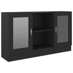 Berkfield Home Vitrine Cabinet Black 120x30.5x70 cm Engineered Wood - thumbnail 2