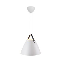 Nordlux Modern Indoor Pendant Light White Metal E27 Brown & Black Strap - Mains Powered, IP20 - thumbnail 2