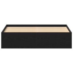 Berkfield Home Bed Frame without Mattress Black Oak 160x200 cm Engineered Wood in Brown - thumbnail 5