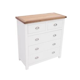 Cabinet Bits Lovere 5 Drawer Chest of Drawers Chrome Cup Handle in Off-White - thumbnail 3