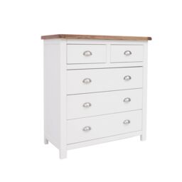 Cabinet Bits Lovere 5 Drawer Chest of Drawers Chrome Cup Handle in Off-White - thumbnail 2