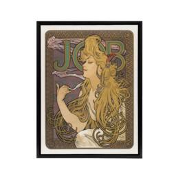 "Artery8 Job Paper Vintage Advert Art Nouveau Framed Canvas Wall Art Print Mucha in Purple - Size: W12"" x H16""" - thumbnail 1