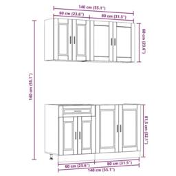 Berkfield Home Elegant 4 Piece Kitchen Cabinet Set Kalmar Artisan Oak Engineered Wood in Brown - thumbnail 9