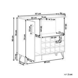 Wyld and Coco Light Brown Wine Built In Rack Matte Particleboard Metal Legs - thumbnail 3