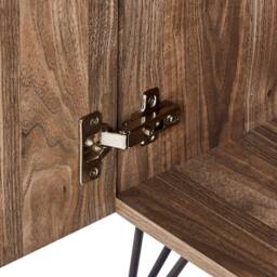 Wyld and Coco Light Brown Wine Built In Rack Matte Particleboard Metal Legs - thumbnail 8