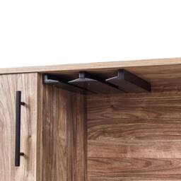 Wyld and Coco Light Brown Wine Built In Rack Matte Particleboard Metal Legs - thumbnail 7