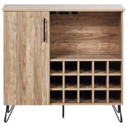 Wyld and Coco Light Brown Wine Built In Rack Matte Particleboard Metal Legs - thumbnail 5