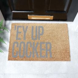 Artsy Mats Grey Ey Up Cocker Slang Doormat - Size: 40 cm x 60 cm - thumbnail 2