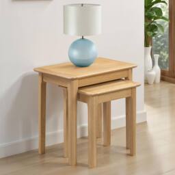 Cheshire Strathclyde Compact Nest Of 2 Tables in Oak in Light Oak - thumbnail 2