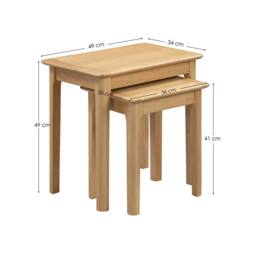 Cheshire Strathclyde Compact Nest Of 2 Tables in Oak in Light Oak - thumbnail 5