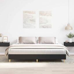 Berkfield Home Bed Frame without Mattress Black 180x200cm Engineered Wood - Size: Super King - thumbnail 2
