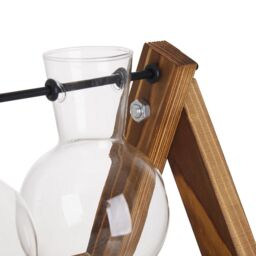 Garden Sanctuary Plant Propagation Station with 5 Bulbs Shape Hydroponic Glass Vase & Wooden Stand in Clear - thumbnail 7