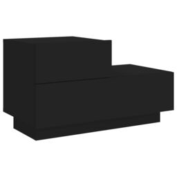 Berkfield Home Bedside Cabinet with LED Lights Black 70x36x40.5 cm - thumbnail 5