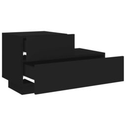 Berkfield Home Bedside Cabinet with LED Lights Black 70x36x40.5 cm - thumbnail 6