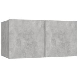 Berkfield Home Practical 6 Piece TV Cabinet Set Concrete Grey Engineered Wood - thumbnail 4