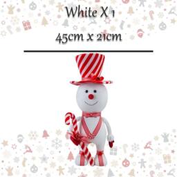 VFM e-Store Christmas Snowman Decoration 45cm x 21cm White X 1 - Size: 45 cm x 21 cm - thumbnail 2