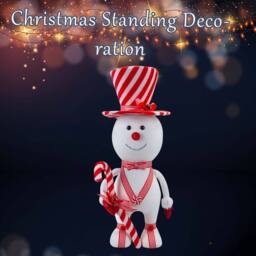 VFM e-Store Christmas Snowman Decoration 45cm x 21cm White X 1 - Size: 45 cm x 21 cm - thumbnail 3