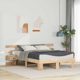 Berkfield Home with Drawer Brown 120 x 190 cm Solid pine wood in Beige - thumbnail 2