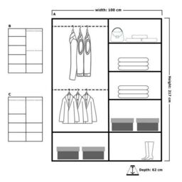 MN Furniture Cuba Sliding Mirror Wardrobe - LED Light 100cm x 217cm in Light Oak - Size: 100 cm x 217 cm - thumbnail 3