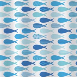 Showerdrape Aquarium White & Blue Shower Curtain - thumbnail 3