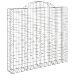 Berkfield Home Arched Gabion Basket 200x50x180/200 cm Galvanised Iron in Silver - thumbnail 2