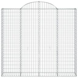 Berkfield Home Arched Gabion Basket 200x50x180/200 cm Galvanised Iron in Silver - thumbnail 3