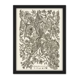 "Artery8 Wall Art Print Alexander Senegat Design For Textiles Etching Large Framed Wall Décor Art in Light Oak - Size: W18"" x H24""" - thumbnail 1
