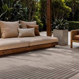 Ted Baker Indoor Outdoor Flatweave Linley Rug Striped in Grey - Size: 160 cm x 230 cm - thumbnail 3