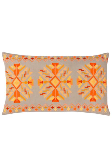 Furn Kalina Embroidered 100% Cotton Cushion in Orange - image 1