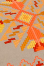 Furn Kalina Embroidered 100% Cotton Cushion in Orange - thumbnail 4