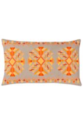 Furn Kalina Embroidered 100% Cotton Cushion in Orange