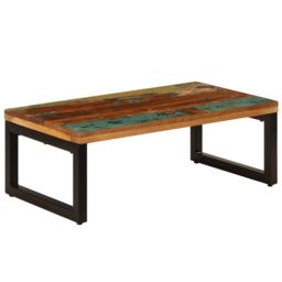 Berkfield Home Coffee Table 100x50x35 cm Solid Reclaimed Wood & Steel in Brown - Size: 100 x 50 x 35 cm - thumbnail 1
