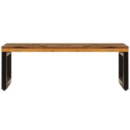Berkfield Home Coffee Table 100x50x35 cm Solid Reclaimed Wood & Steel in Brown - Size: 100 x 50 x 35 cm - thumbnail 3