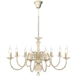 Berkfield Home Antique White Metal Chandelier 8 x E14 Bulbs