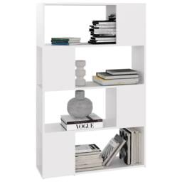 Berkfield Home Book Cabinet Room Divider White 80x24x124.5 cm Engineered Wood - thumbnail 4