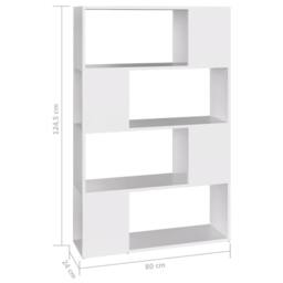 Berkfield Home Book Cabinet Room Divider White 80x24x124.5 cm Engineered Wood - thumbnail 7