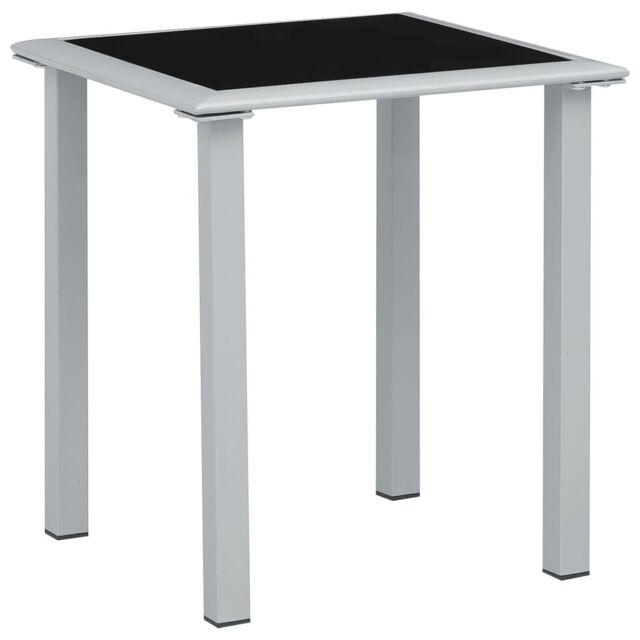 Berkfield Home Garden Table Black & Silver 41x41x45 cm Steel & Glass - Size: 41 x 41 x 45 cm - image 1