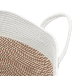 Berkfield Home Storage Basket Brown & White √ò51x33 cm Cotton - Size: 51x33 cm - thumbnail 6
