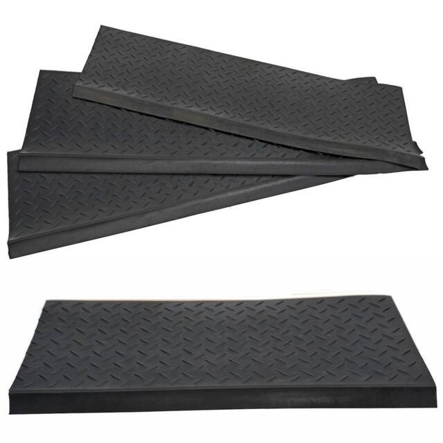VOGREX Stair Treads Rubber Matting Non Slip 3 Steps Staircase Cover Diamond in Black - image 1