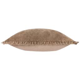 Yard Bertie 100% Cotton Velvet Cushion in Chocolate - Size: 45 cm x 45 cm - thumbnail 4
