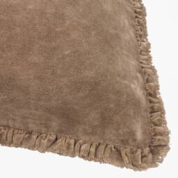 Yard Bertie 100% Cotton Velvet Cushion in Chocolate - Size: 45 cm x 45 cm - thumbnail 5