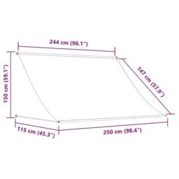 Berkfield Home Retractable Awning Anthracite 250x150 cm Fabric & Steel in Dark Grey - thumbnail 9
