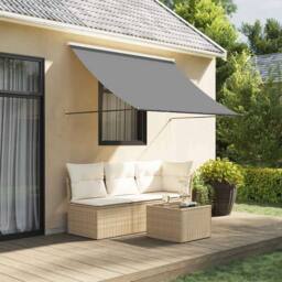 Berkfield Home Retractable Awning Anthracite 250x150 cm Fabric & Steel in Dark Grey - thumbnail 2